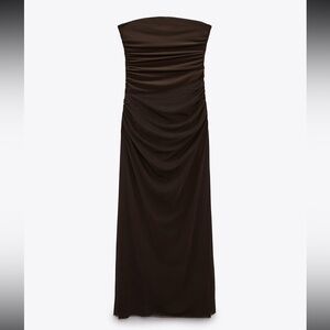 Zara strapless draped fitted dress